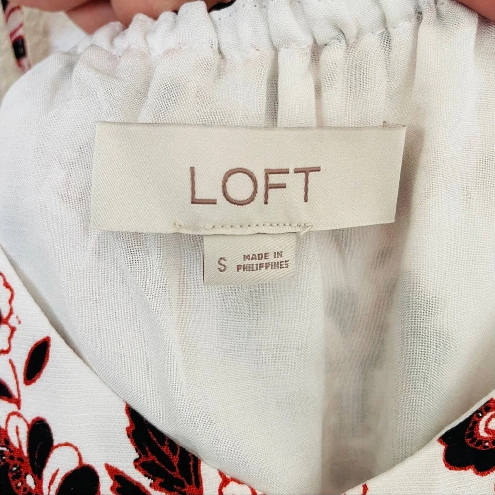 NWOT  LOFT  White, Pink & Burgundy Paisley Print Romper - S - Picture 4 of 7